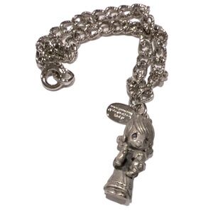 Vintage Jonathan & David Precious Moments Pewter Charm Pendant Bracelet 1981